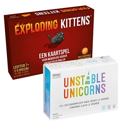Immagine di Exploding Kittens, TeeTurtle, Kittens + Unstable Unicorns Bundle, giochi per feste, lingua italiana