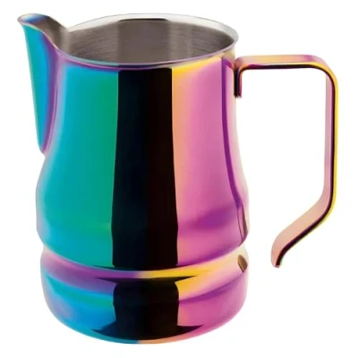 Immagine di ILSA Lattiera Evolution per Cappuccino e Latte Art, Acciaio Inox 18/10, Color Arcobaleno, Tazze 3, Capacità 35 cl