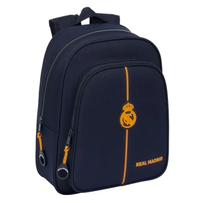 Immagine di Safta Real Madrid, 24/25, zaino scolastico, ideale per bambini di diverse età, comodo e versatile, qualità resistenza, 27 x 10 33 cm, colore Blu marino, navy, Estándar, Casual