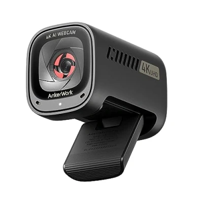 Immagine di Anker Work C310 Webcam, webcam 4K, 12 MP, 1080p@60FPS HDR, messa a fuoco automatica AI, fotogramma intelligente, micros con cancellazione del rumore copertura dati e FOV regolabile