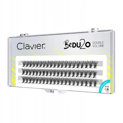 Immagine di Clavier ciglia artificiali in ciuffi BeDu2o Double volume, un ciuffo, diverse lunghezze da 8 a 14 mm, ultra per look perfetto (6 mm)