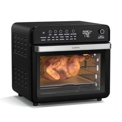 Immagine di KLARSTEIN AirGlaze Digital Color Friggitrice Ad Aria, 34L, Fornetto 2100W, 16 Programmi, Doppia Resistenza, Display Touch, Accessori Inclusi, Nero