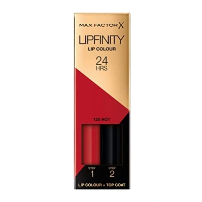 Immagine di Max Factor Lipfinity Lip Colour Rossetto Lunga Durata e Gloss Idratante con Applicazione Bifase Nuance 120 Hot 2.3 ml 1.9 g