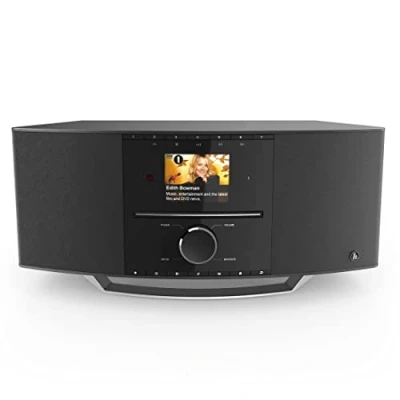 Immagine di Hama radio Internet DAB con lettore CD e DAB+ DIR3510SCBTX (radio digitale WLAN, Spotify, Amazon Music, Bluetooth, da cucina FM, CD, USB, AUX, 40 W, sveglia, telecomando) nera, 37 x 22 17,5 cm