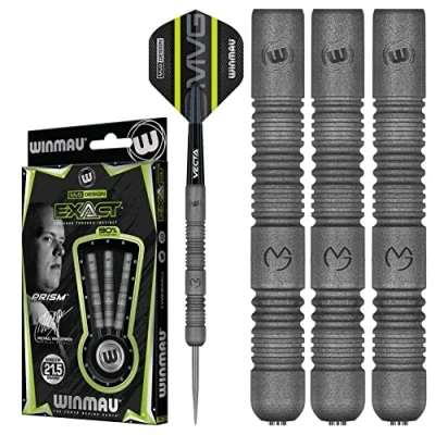 Immagine di WINMAU Michael Van Gerwen MvG ExAct 21.5 gram Tungsten Darts Set with Flights and Stems (Shafts)