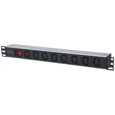Immagine di Intellinet 163620 8AC outlet(s) 1U Black, Silver Power Distribution unit (PDU) Units (PDUs) (1U, Silver, 8 AC outlet(s), C13 coupler, 2 m, AC)