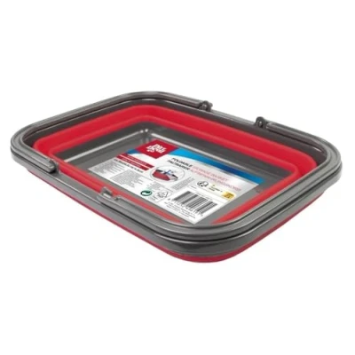 Immagine di Dirt Devil Secchio pieghevole 17 litri 38 x 28,5 16/4,5 cm Salvaspazio, perfetto per la pulizia e il campeggio, rosso