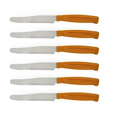 Immagine di Excelsa Rainbow Set 6 Coltelli Da Tavola Seghettati, Acciaio Inox, Arancio