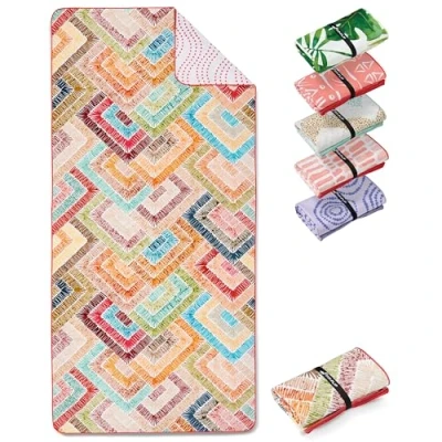 Immagine di Fit Flip Telo Mare Microfibra leggero, fine e ad asciugatura rapida Asciugamano Grande XXL 100% riciclato Fancy Squares 200x90cm