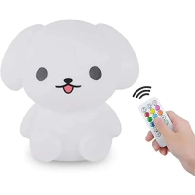 Immagine di Tekemai luce Notte Bambini Lampada Notturna, da comodino Allattamento, 9 colori notte/icaricabile/telecomando e toccare/Luminosità Colore Regolabile, regalo di Natale/Regali Cane