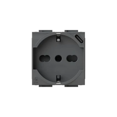 Immagine di 4Box, P40 USB 3.0, Presa Schuko con C, Compatibile Bticino LivingLight, Antracite