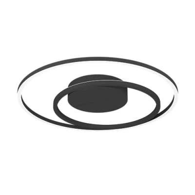 Immagine di Eglo connect z Calagrano Z, Plafoniera LED Smart Home, uso con ZigBee, app e controllo vocale Alexa, luce bianca calda fredda, retroilluminazione RGB, dimmerabile, metallo nero, diametro 45 cm