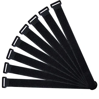 Immagine di QitinDasen 20Pcs Premium 40cm Nylon Fascette Kit, Riutilizzabile Fermacavi &amp; Cavi Fascette, Hook e Loop Cinghia, Organizzatore Fastener (Nero)