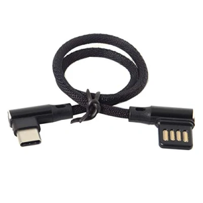Immagine di chenyang CY USB C 3.1 Type to 2.0 Left Right Angled 90 Degree Data Cable with Sleeve for Tablet &amp; Phone 15cm