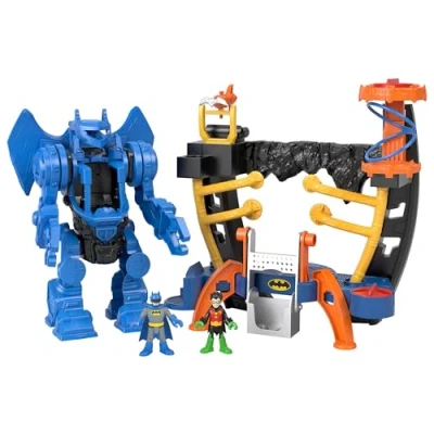 Immagine di ​Imaginext DC Super Friends robot Centro di Comando Batman, Playset con rimovibile alto 25+ cm, include personaggi Batman e Robin, giocattolo per bambini, 3+ anni, HML02