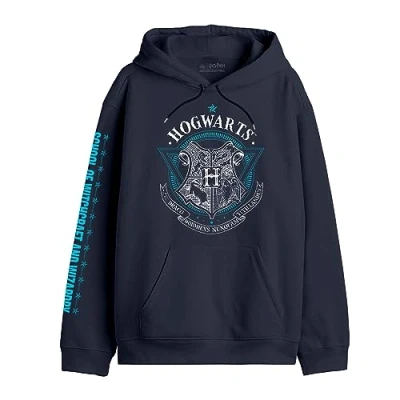 Immagine di Elbenwald Harry Potter Hogwarts School of Witchcraft Felpa con cappuccio per uomo e donna, unisex, cotone Blu, M