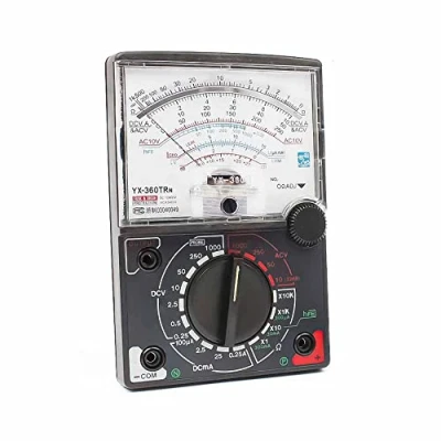 Immagine di Vetrineinrete® Multimetro analogico mini tester portatile con puntali misuratore di tensione rilevatore corrente elettrica resistenza diodo YX 360TR D33