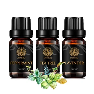 Immagine di aromaterapia Tea Tree olio essenziale Set per diffusore, 3X10ml 100% Pure lavanda Kit umidificatore lavanda, Tree, menta piperita Oli Set, Peppermint