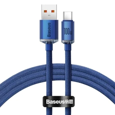 Immagine di Baseus Crystal Shine Series Fast Charging Data Cavo USB Type A to C100W 1,2m Blue (CAJY000403)