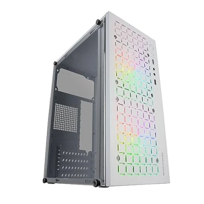 Immagine di Mars Gaming MC CORE, Case PC Micro ATX Ultra Compatto, Design Frontale Metal Mesh, 2x Ventole FRGB 120mm, con Finestra Laterale Completa, Mini ITX, USB 3.0, Bianco