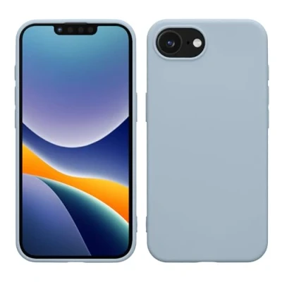 Immagine di kwmobile Custodia Compatibile con Apple iPhone 16e Cover Back Case per Smartphone in Silicone TPU Protezione Gommata blu chiaro matt