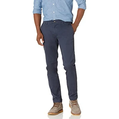 Immagine di Amazon Essentials Chino Elasticizzati Comodi Slavati Skinny (in precedenza Goodthreads) Uomo, Blu Marino, 34W / 34L