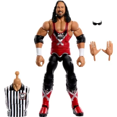 Immagine di Mattel WWE Elite Collection Action Figure, SummerSlam X Pac da collezione con accessori e parti Build A Figure Arbitro