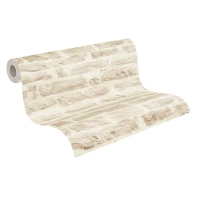 Immagine di A.S. Création Carta da parati Mattoni Elements tessuto non 10.05 m x 0.53 Beige Crema Prodotto in Germania 355803 35580 3