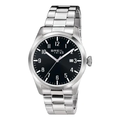 Immagine di Breil Orologio UOMO CLASSIC ELEGANCE quadrante MONO COLORE NERO movimento SOLO TEMPO 3 LANCETTE QUARZO e BRACCIALE ACCIAIO ARGENTO EW0232