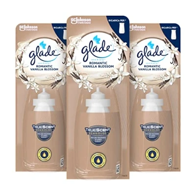 Immagine di Glade Sense &amp; Spray Profumatore per Ambienti con Oli Essenziali, Fragranza Vanilla Blossom, Confezione da 3 Ricariche 18 ml