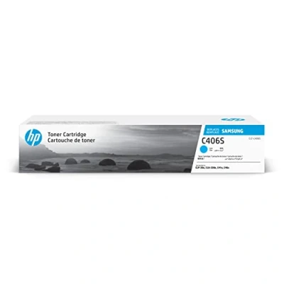 Immagine di Samsung CLT C406S, ST984A, Cartuccia Toner, da 1.000 pagine, compatibile con le stampanti LaserJet Color Serie CLP 365, CLX 3300, Xpress C410 e C460, Ciano