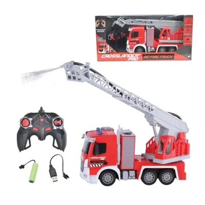 Immagine di Lexibook RCP20 Crosslander PRO, RC, autopompa telecomandata, Effetti Luce, Spruzzi d&#039;Acqua, Scala Rotante Elettronica, Ricaricabile, Colore Rosso