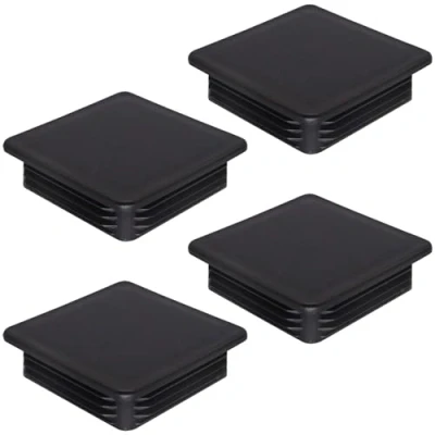 Immagine di SKIR&#039;CO tappi quadrati in plastica, 100 x mm, per tubi opachi, inserti quadrati, recinzioni, colore nero RAL 9005, 4 pezzi