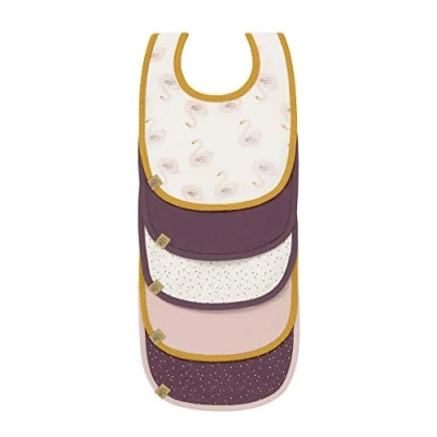 Immagine di LÄSSIG Set di bavaglini per bambini (5 pezzi) con chiusura a strappo in cotone impermeabile/Value Pack Bib Little Water Swan