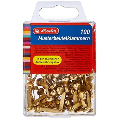 Immagine di Herlitz modello sacchetto pinza a testa piatta,in box sospensione, metallo 100 Stück