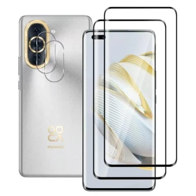 Immagine di FWang 2 Pezzi Vetro Temperato per Huawei Nova 10 Pro,con di Protezione Fotocamera,3D Full Coverage,Durezza 9H,Anti Graffio,Senza Bolle,HD Pellicola Protettiva