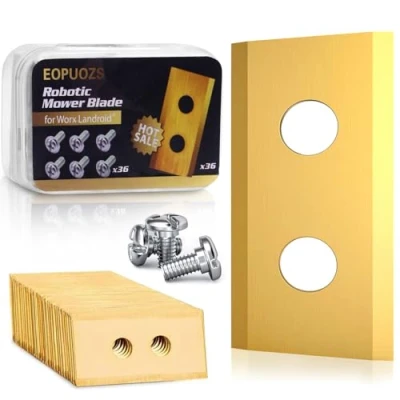 Immagine di EOPUOZS Set di 36 Lame in Titanio per Robot Tagliaerba Worx Landroid, Ricambio Alta Qualità con Viti Incluse, Compatibili e LandXcape