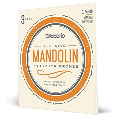 Immagine di d&#039; Addario EJ74 3D mandolino corde, bronzo fosforoso, medium, 11 40, 3 set