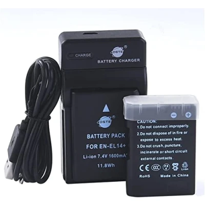 Immagine di DSTE EN EL14 Li Ion Batteria (2 Pacco) e Caricabatterie USB per Nikon Coolpix P7000 P7100 P7700 D3100 D3200 D5100 D5200 D5300