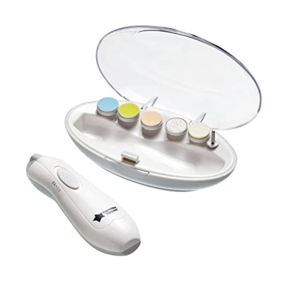 Immagine di Tommee Tippee Tagliaunghie Bambini Elettrico, a Batteria, 6 in 1 con Luce LED, sicuro e motore silenzioso, Set Manicure per Neonati Adulti, 0 12 mesi+