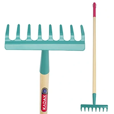 Immagine di KADAX Rechen, rastrello Donne, Piatto con Un Gambo Lungo, da Prato Giardino, Pietre, Rami, Utensili Giardino Harry, unitŕ eurechen (8 covoni)