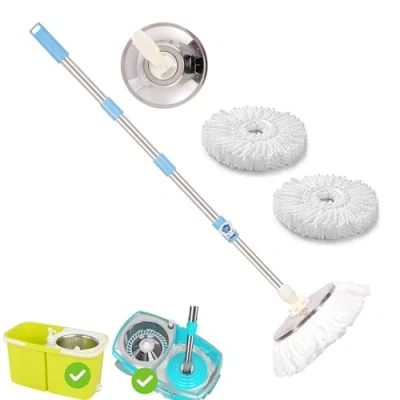 Immagine di ARSUK Maniglia per mop con testine la pulizia del pavimento Set Giunto girevole a 360 (Set di maniglie Blu)