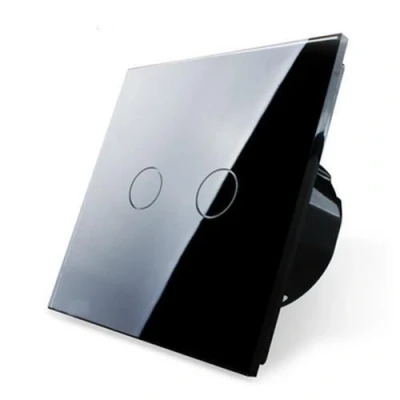 Immagine di Livolo Interruttore luce touch, in vetro, doppio on/off, colore: nero