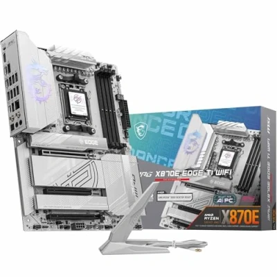 Immagine di MSI MPG X870E EDGE TI WIFI, Scheda Madre ATX Supporta Processori AMD Ryzen 9000/8000 / 7000, AM5 VRM 80A SPS, Memory Boost DDR5 8400+MT/s (OC), PCIe 5.0 x16, M.2 Gen5, Wi Fi 7, 5G LAN