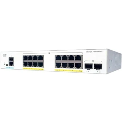 Immagine di Cisco Catalyst 1000 16T 2G L Switch di rete a 16 porte Gigabit Ethernet (GbE), 2 uplink SFP da 1G, funzionamento senza ventole, garanzia limitata vita con formula avanzata (C1000 L)