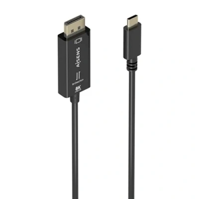 Immagine di AISENS A109 0879 Cavo convertitore bidirezionale USB C A DISPLAYPORT 8K@60Hz, C/M DP/M, nero, 1,8 m