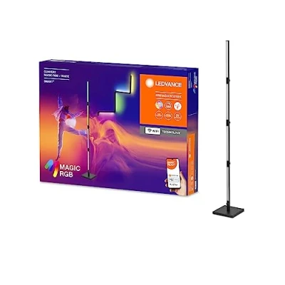 Immagine di LEDVANCE Smart+ WiFi vert Wall &amp; Floor Lamp, nero, 24W, 2320lm, luce bianca e colore regolabile, dimmerabile, lunga durata, Effetto della RGB magica dinamica, trollo delle app, 2700K 6500K