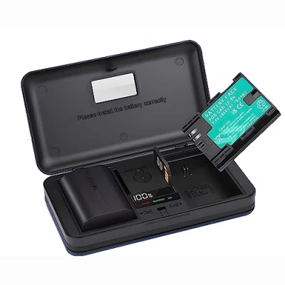 Immagine di LP E6/E6N/E6NH Caricabatterie con lettore di Schede Compatibile Canon EOS 5D Mark 2/3/4, 5DS/R, 6D 2/6D, 7D Mark2/7D/60D/60DA/70D/80D/90D/R5/R6/R7