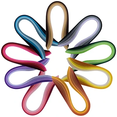 Immagine di YURROAD Strisce Quilling 10mm Paper Kit 900 36 Colori 39cm Lunghezza 9 Confezioni di Carta per Set fai da te Regalo