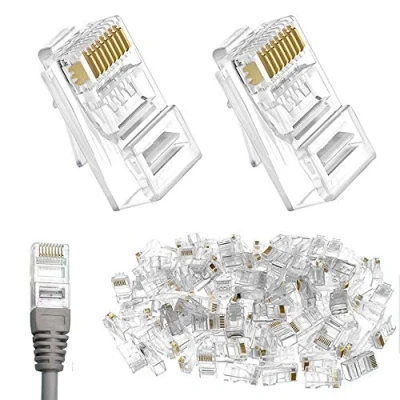 Immagine di Rayong 100 Pezzi Plug Connettori di Rete Cat6 RJ45 CAT 6 Ethernet per 6,CAT 5e e 5 Connettore